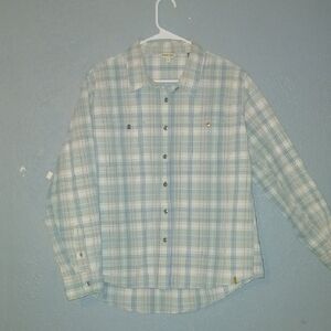 Wrangler Plaid Shirt in Blue and Cream